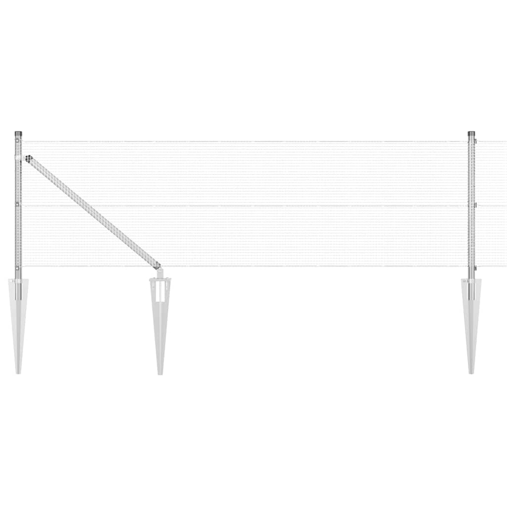 Poste para valla Vidaxl plateado 25 x 0,5 m (malla 12 x 12 mm) acero