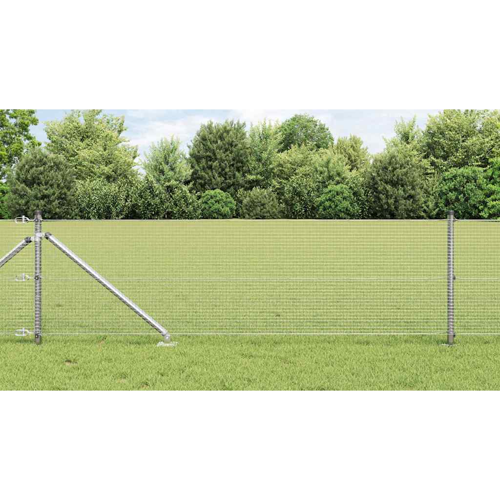 Vidaxl afrasteringspaal zilver 25 x 0,5 m (16 x 16 mm gaas) staal