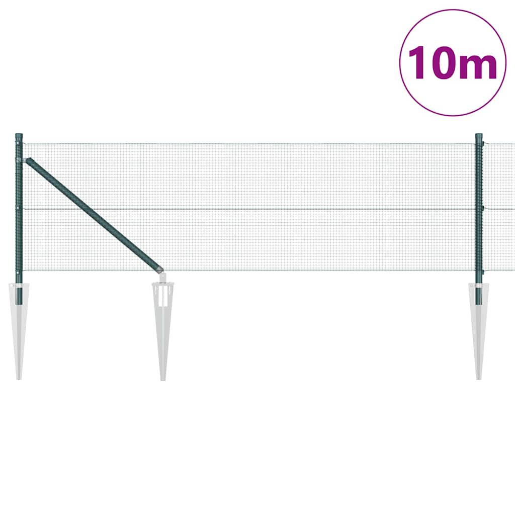 Poste para valla Vidaxl verde 10 x 0,6 m (malla 12 x 12 mm)