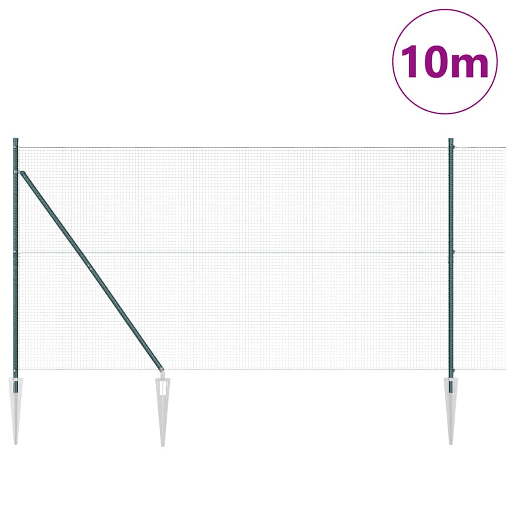 Poste para valla Vidaxl verde 10 x 1,4 m (malla 19 x 19 mm)