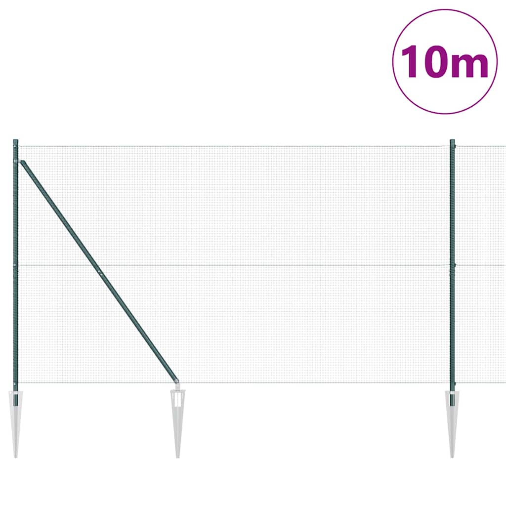 Poste para valla Vidaxl verde 10 x 1,6 m (malla 16 x 16 mm)