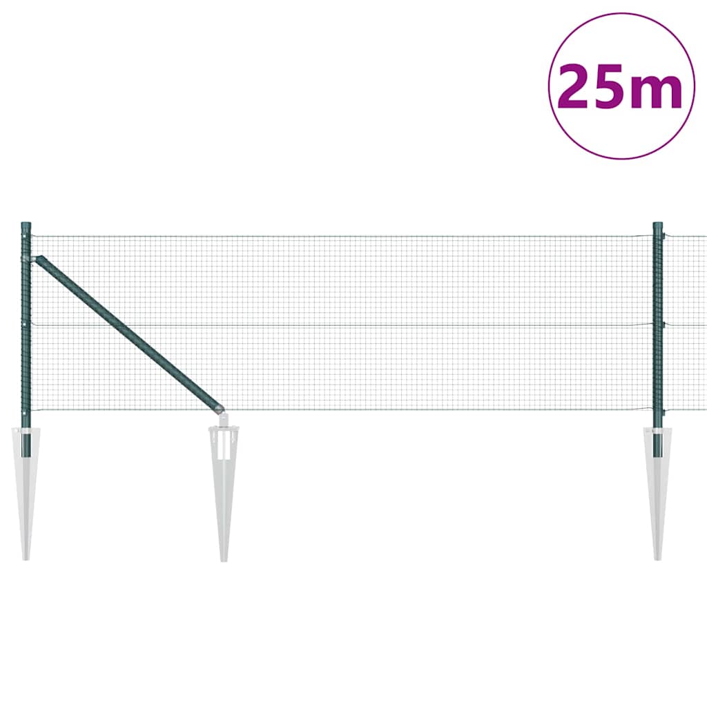 Poste para valla Vidaxl verde 25 x 0,4 m (malla 16 x 16 mm)