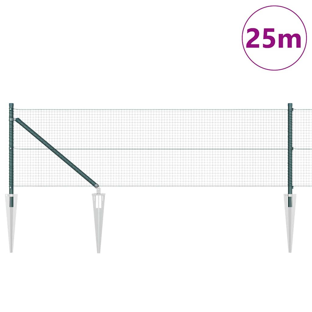 Poste para valla Vidaxl verde 25 x 0,5 m (malla 19 x 19 mm) acero