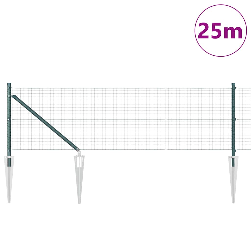 Poste para valla Vidaxl verde 25 x 0,6 m (malla 25 x 25 mm)