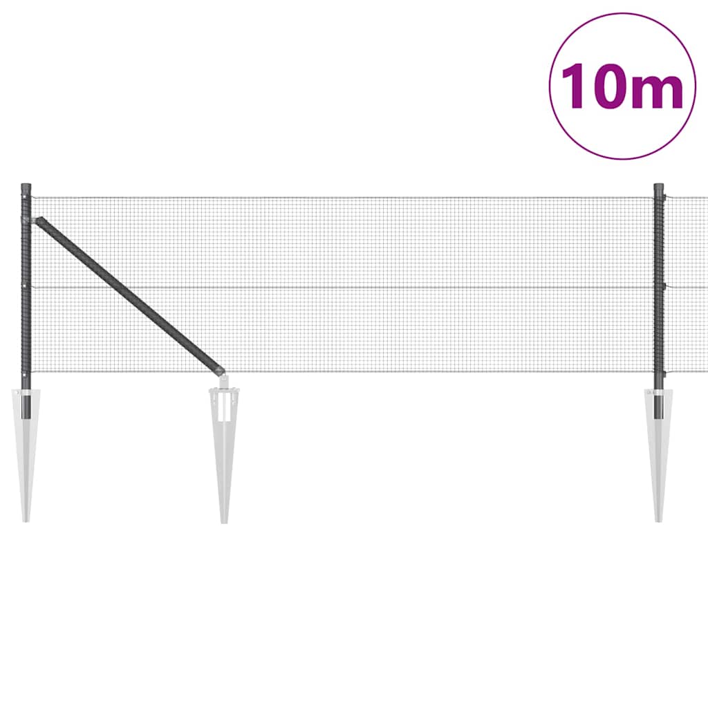 Poste para valla Vidaxl gris 10 x 0,8 m (malla 12 x 12 mm)