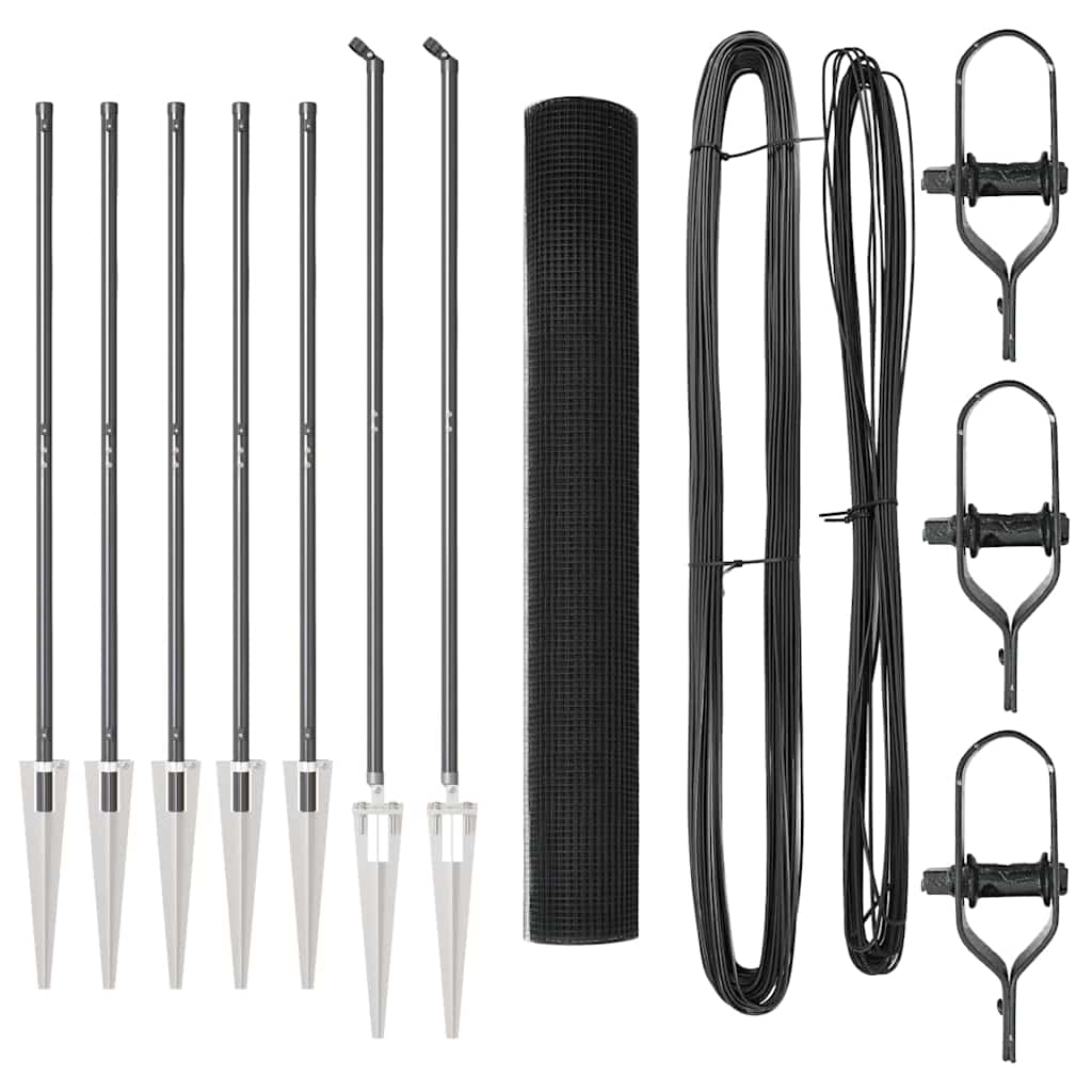 Poste para valla Vidaxl gris 10 x 1,2 m (malla 19 x 19 mm)