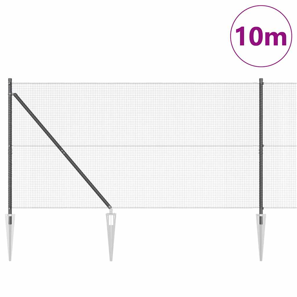 Poste para valla Vidaxl gris 10 x 1,4 m (malla 16 x 16 mm)