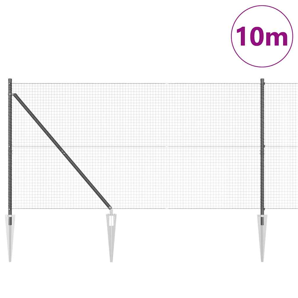 Poste para valla Vidaxl gris 10 x 1,4 m (malla 25 x 25 mm)