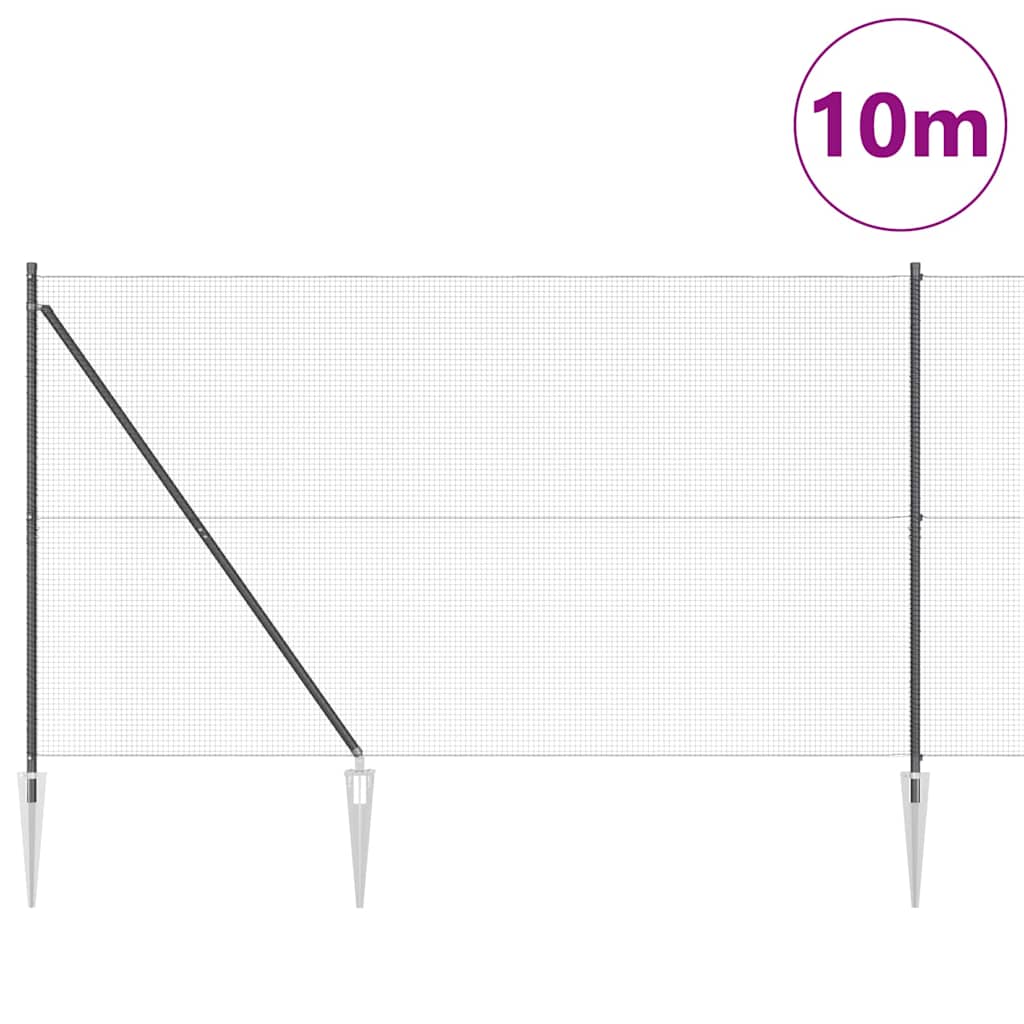 Poste para valla Vidaxl gris 10 x 1,5 m (malla 16 x 16 mm)