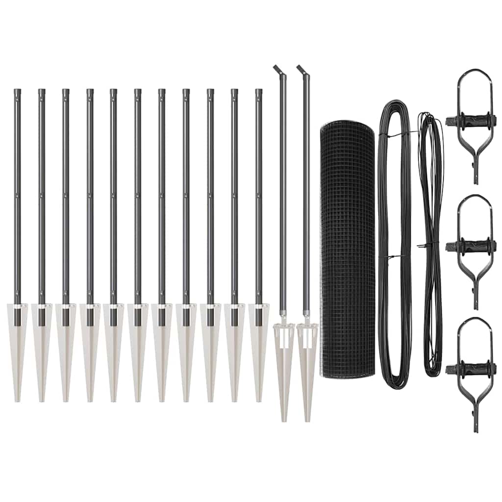 Poste para valla Vidaxl gris 25 x 0,4 m (malla 19 x 19 mm)