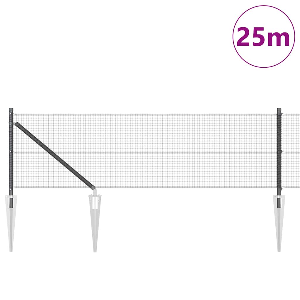 Poste para valla Vidaxl gris 25 x 0,6 m (malla 12 x 12 mm)