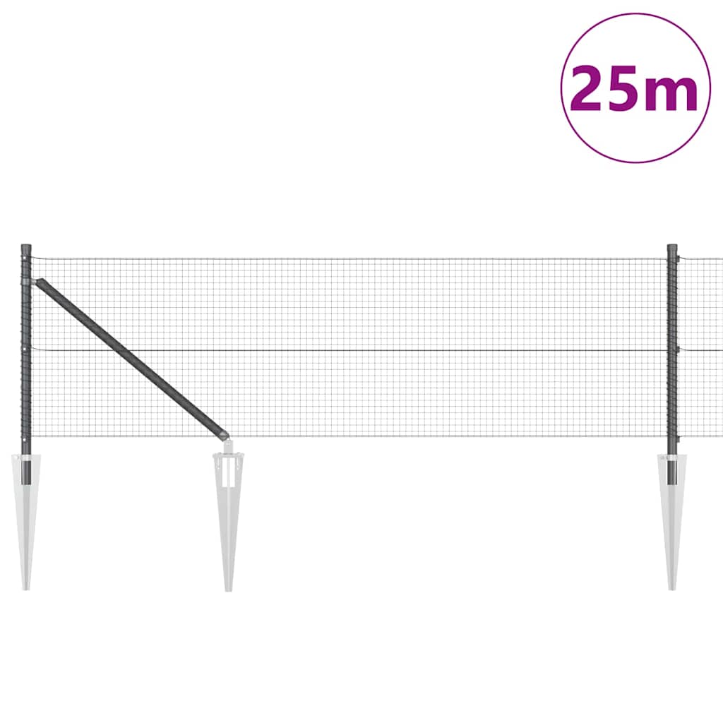 Poste para valla Vidaxl gris 25 x 0,6 m (malla 19 x 19 mm)