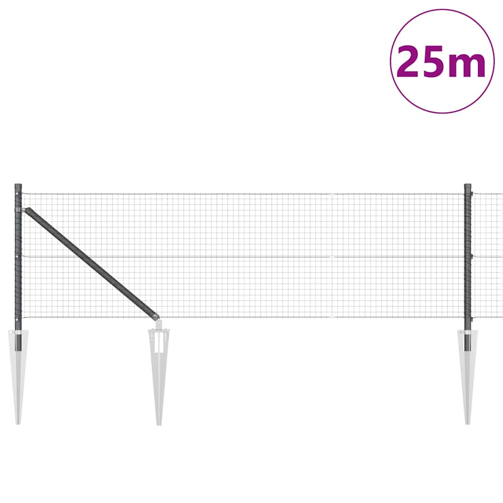 Poste para valla Vidaxl gris 25 x 0,8 m (malla 25 x 25 mm)