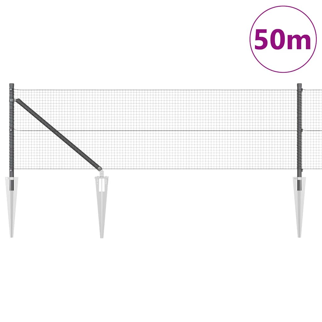 Poste para valla Vidaxl gris 50 x 0,5 m (malla 19 x 19 mm)