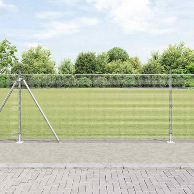 Vidaxl afrasteringspaal zilver 10 x 0,8 m (16 x 16 mm gaas) staal