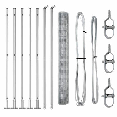 Vidaxl afrasteringspaal zilver 10 x 0,8 m (19 x 19 mm gaas) staal