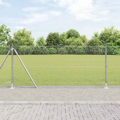 Vidaxl afrasteringspaal zilver 10 x 1 m (25 x 25 mm gaas) staal