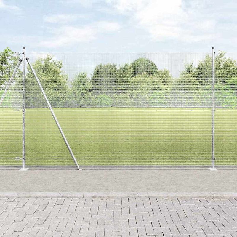 Vidaxl afrasteringspaal zilver 10 x 1,4 m (12 x 12 mm gaas) staal