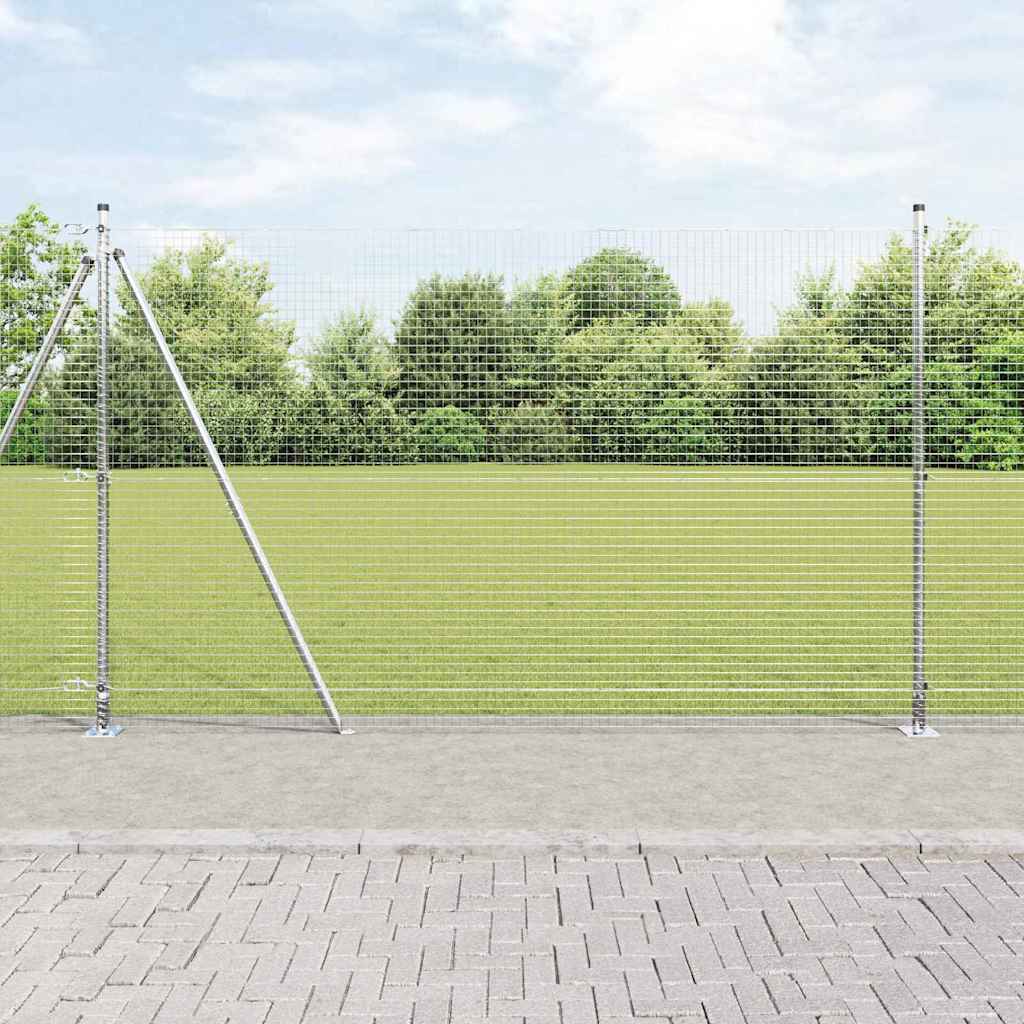 Vidaxl afrasteringspaal zilver 10 x 1,4 m (25 x 25 mm gaas) staal