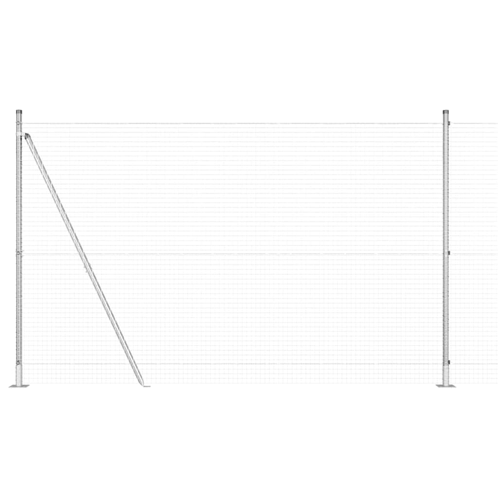 Vidaxl afrasteringspaal zilver 10 x 1,6 m (25 x 25 mm gaas) staal