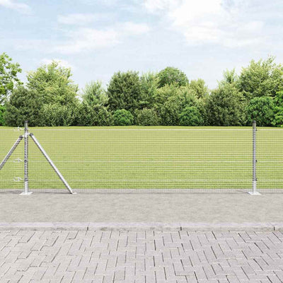 Vidaxl afrasteringspaal zilver 25 x 0,6 m (19 x 19 mm gaas) staal