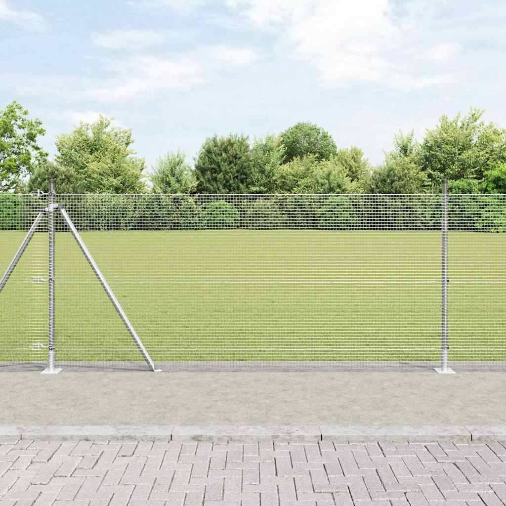 Poste de valla Vidaxl plateado 25 x 0,8 m (red de valla de 16 x 16 mm) acero