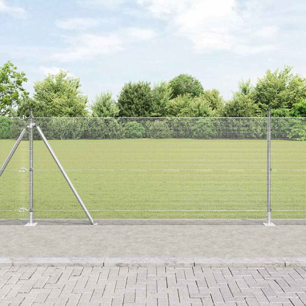 Vidaxl afrasteringspaal zilver 25 x 1 m (12 x 12 mm gaas) staal