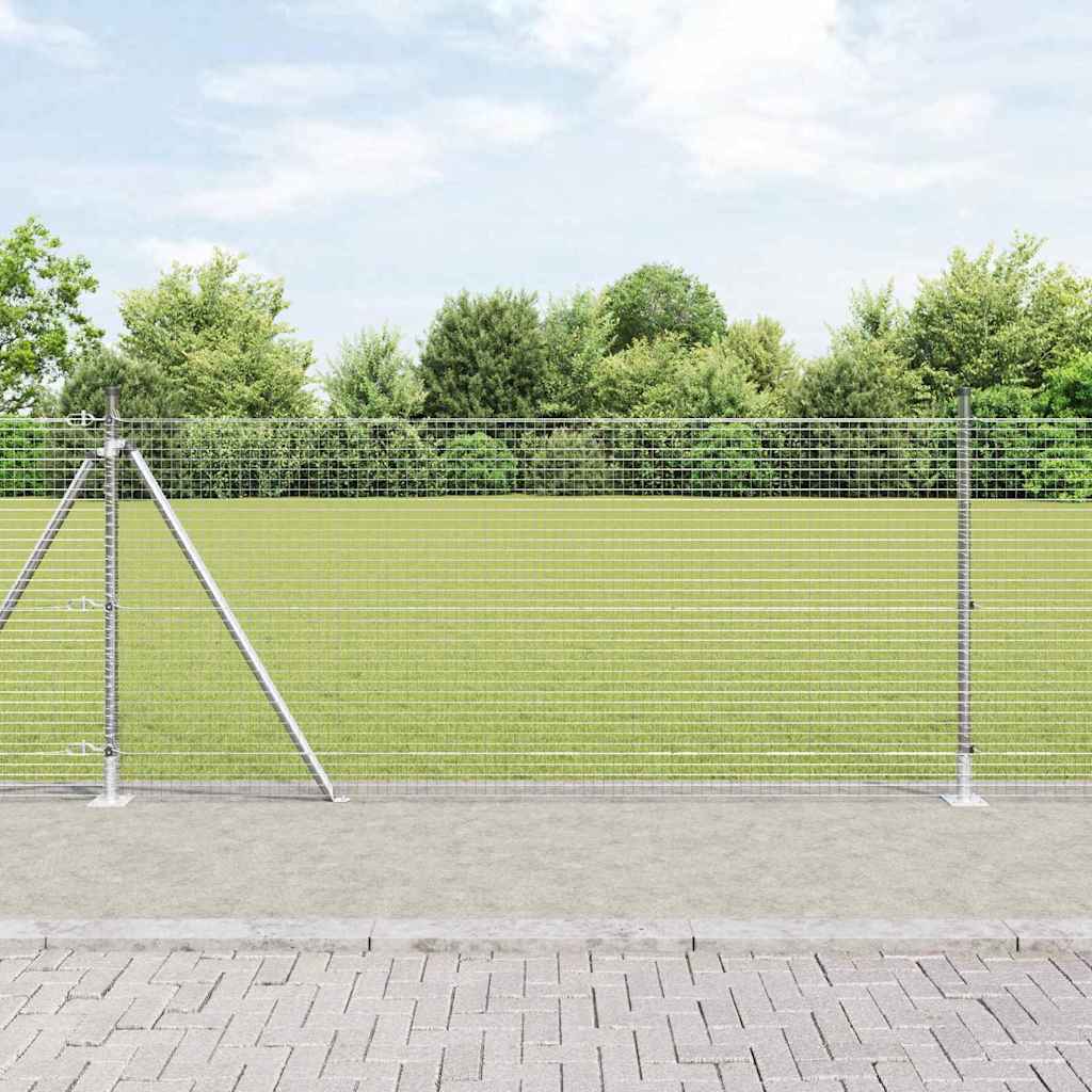 Vidaxl afrasteringspaal zilver 25 x 1 m (25 x 25 mm gaas) staal
