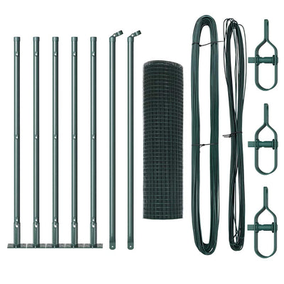 Vidaxl afrasteringspaal groen 10 x 0,5 m (16 x 16 mm gaas) staal