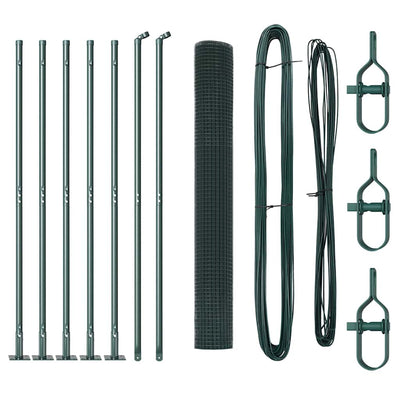 Vidaxl afrasteringspaal groen 10 x 1 m (16 x 16 mm gaas) staal