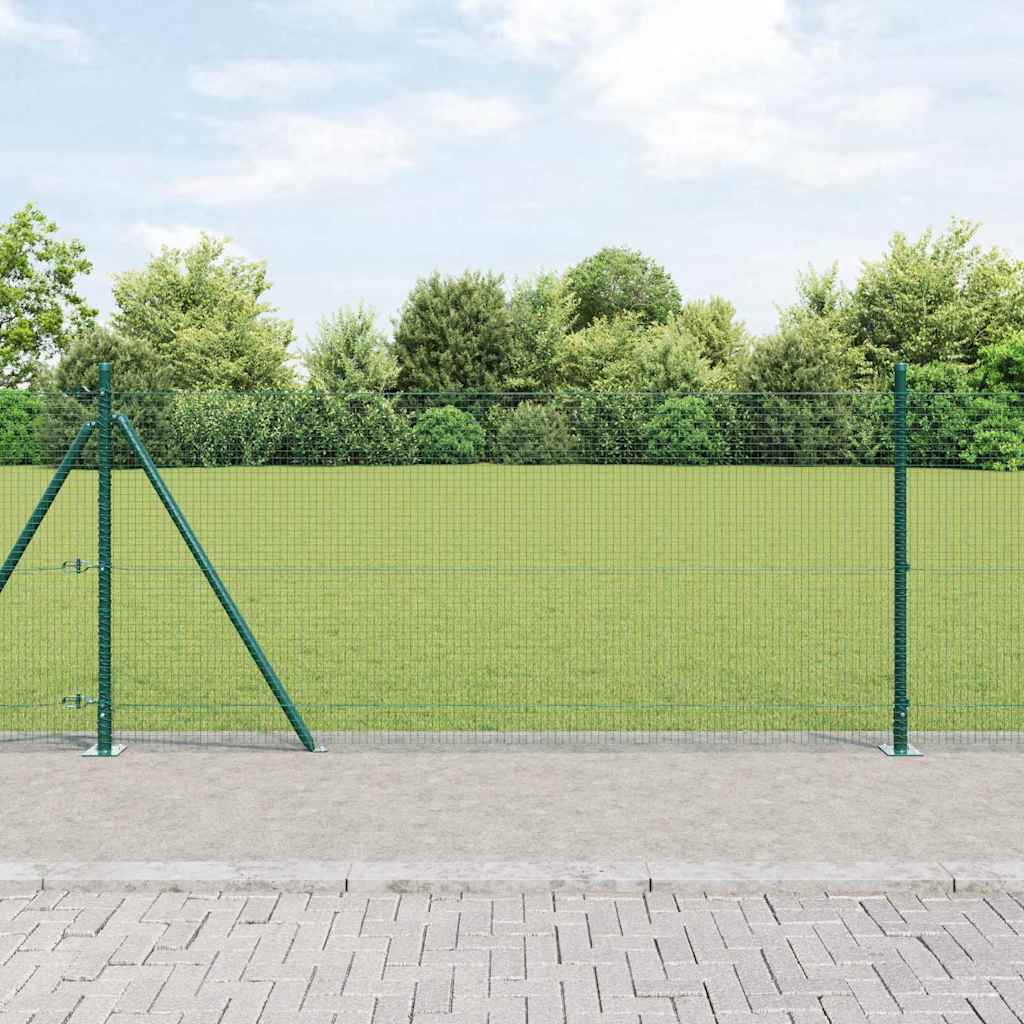 Poste para valla Vidaxl verde 10 x 1 m (malla 19 x 19 mm) acero