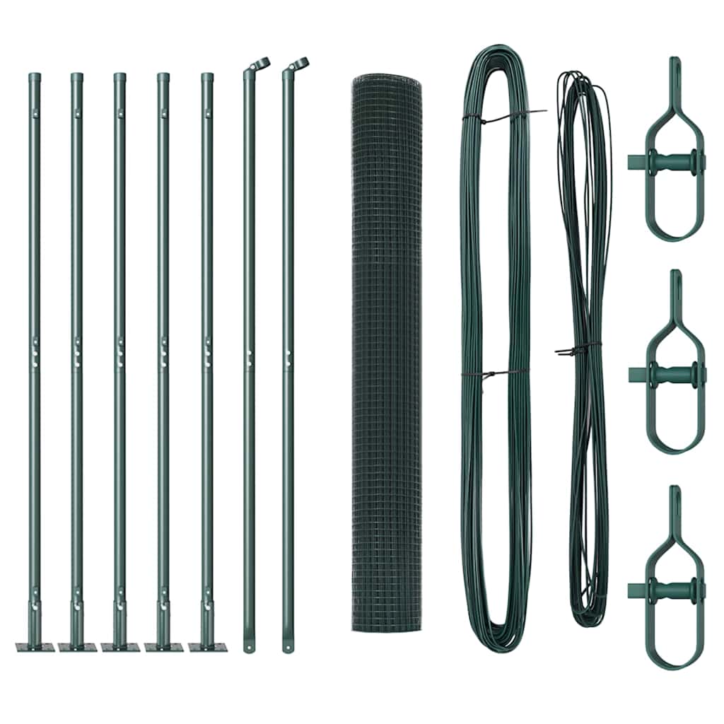 Poste para valla Vidaxl verde 10 x 1 m (malla 19 x 19 mm) acero