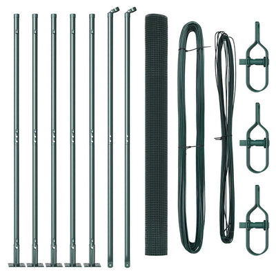 Vidaxl afrasteringspaal groen 10 x 1,5 m (12 x 12 mm gaas) staal
