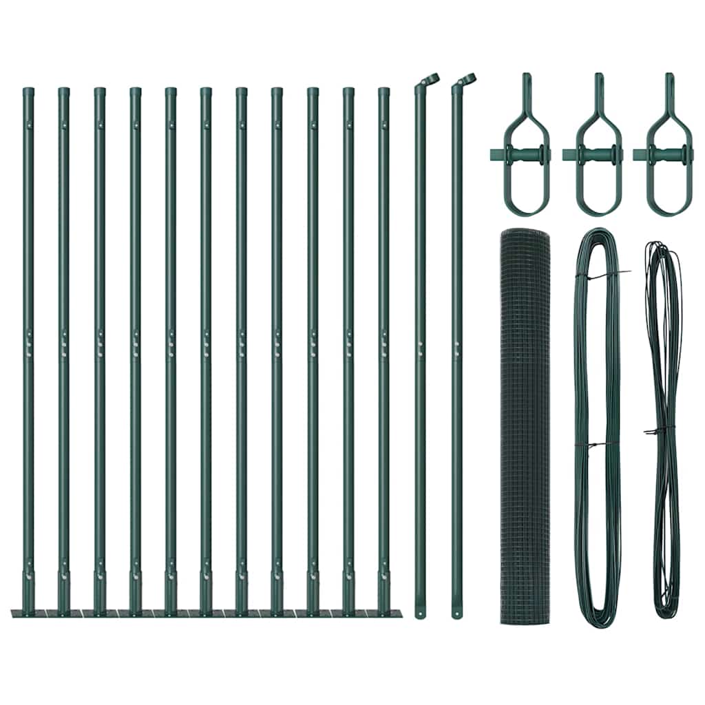 Poste para valla Vidaxl verde 25 x 0,8 m (malla 12 x 12 mm)