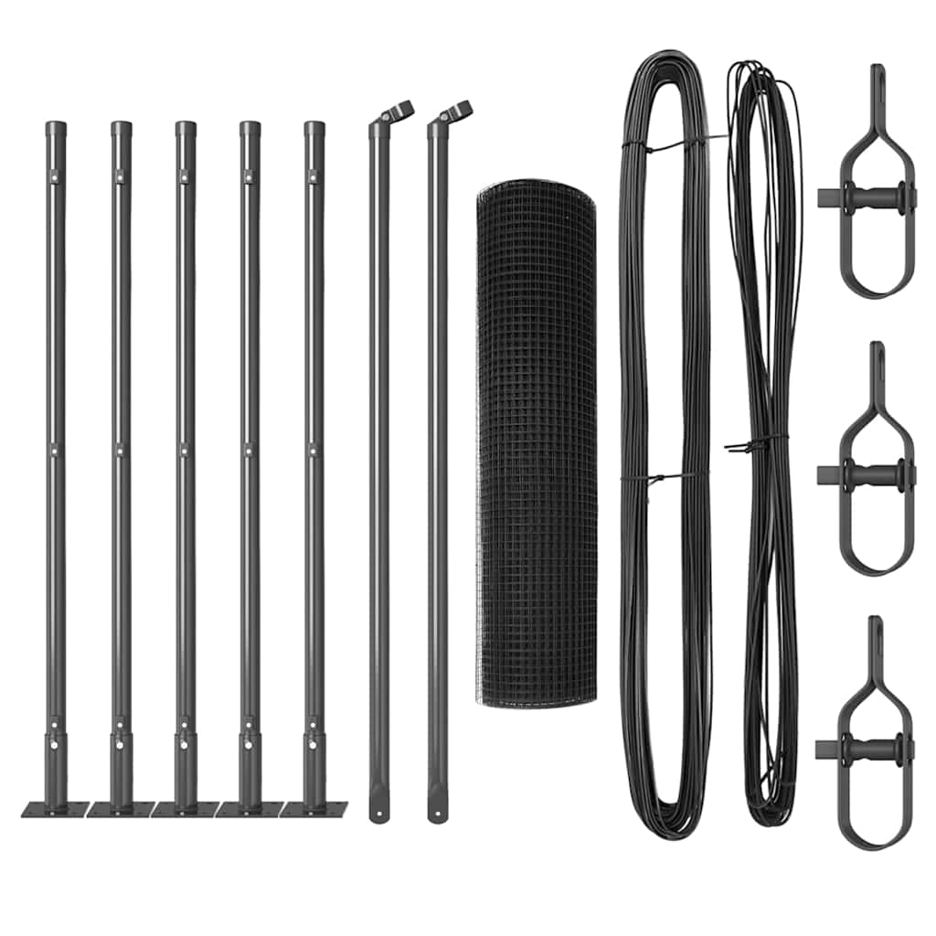 Poste para valla Vidaxl gris 10 x 0,4 m (malla 16 x 16 mm)