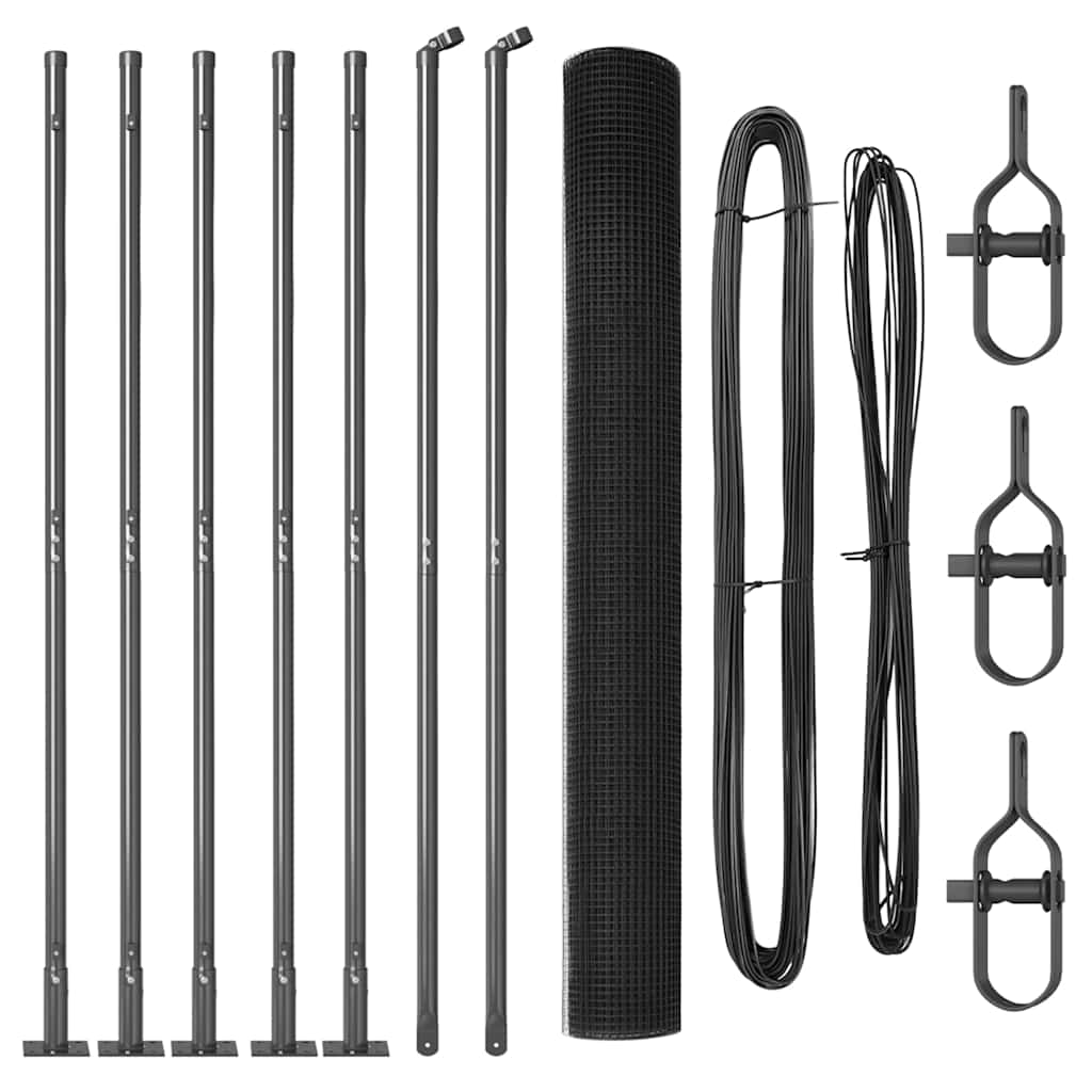 Poste para valla Vidaxl gris 10 x 1,4 m (malla 12 x 12 mm)