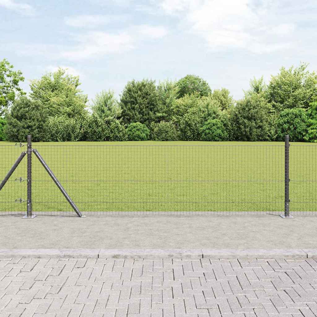 Vidaxl afrasteringspaal grijs 25 x 0,5 m (25 x 25 mm gaas) staal