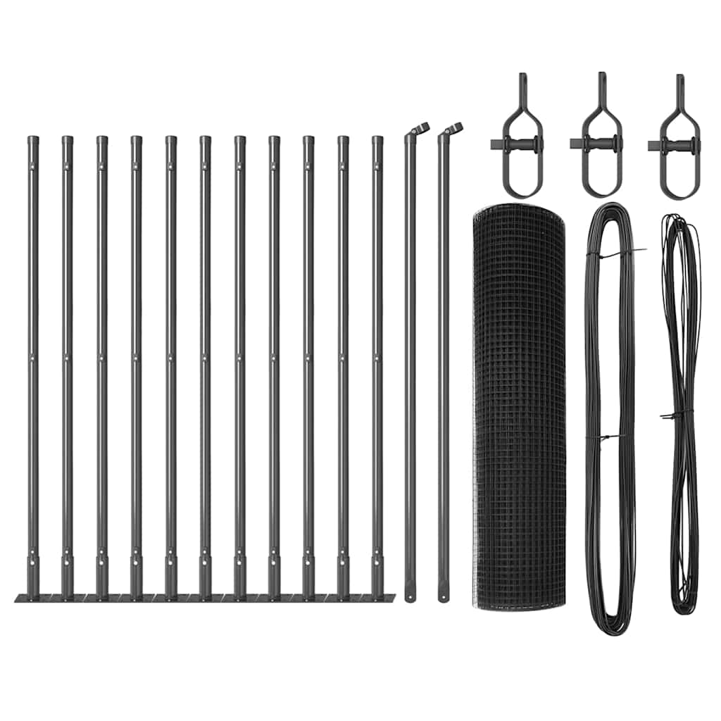 Poste para valla Vidaxl gris 25 x 0,6 m (malla 12 x 12 mm)
