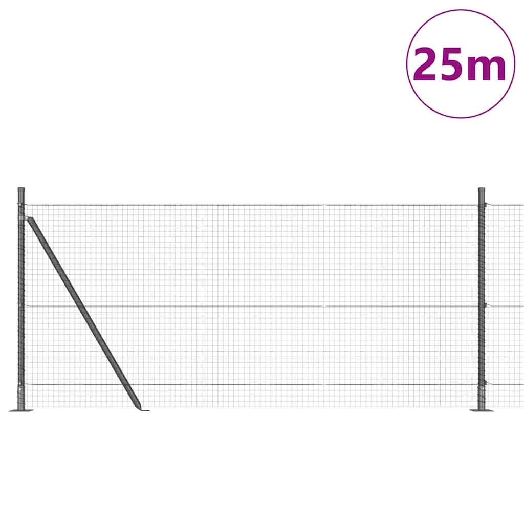 Poste para valla Vidaxl gris 25 x 0,8 m (malla 25 x 25 mm)