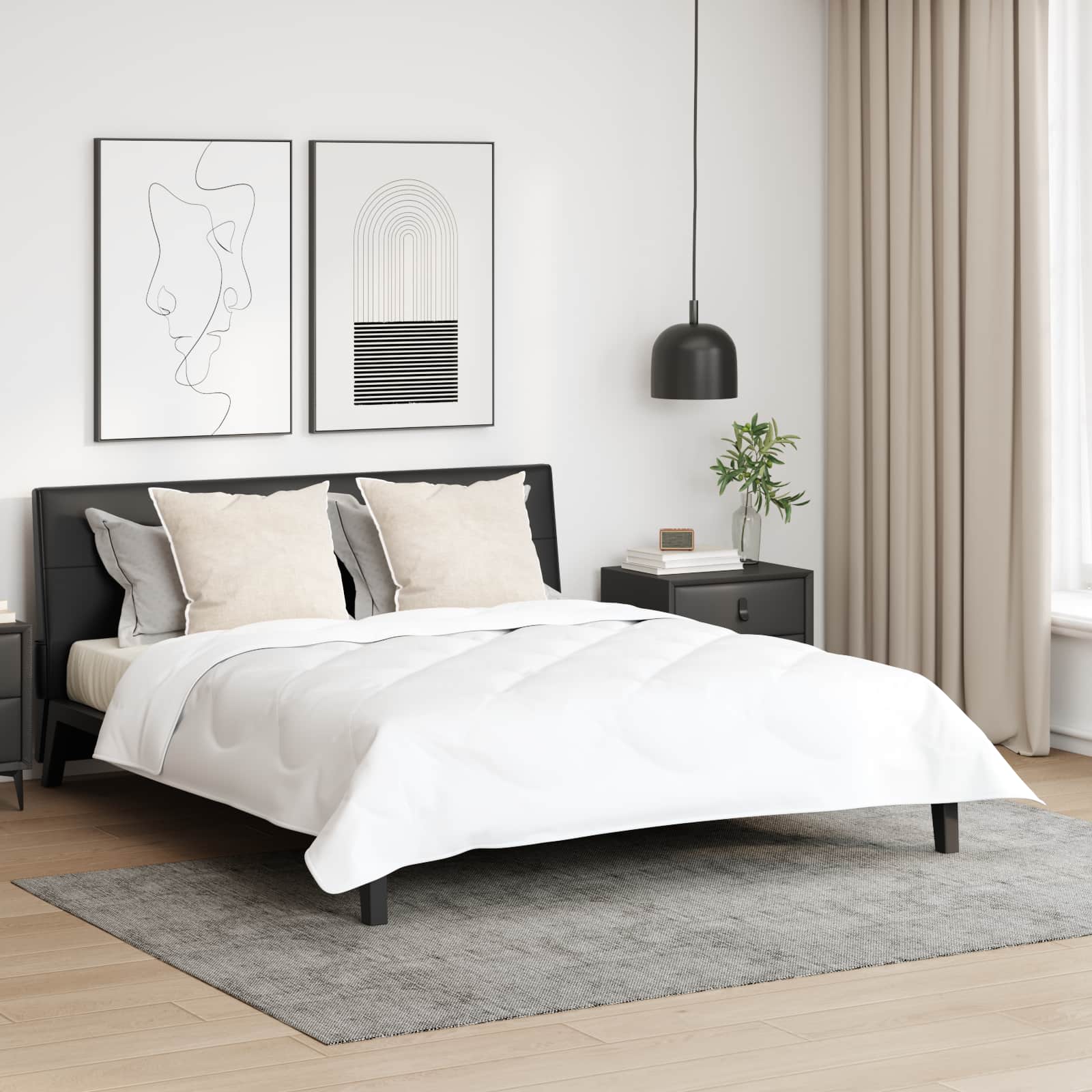 Cuscino Vidaxxl con cuscino 2 pezzi bianco 80 x 80 cm in cotone