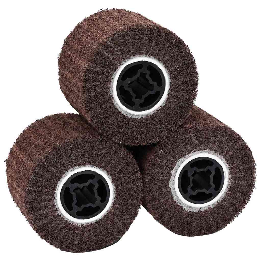 Rulli abrasivi Vidaxl 3 pezzi marroni 12 x 12 x 10 cm in fibra sintetica