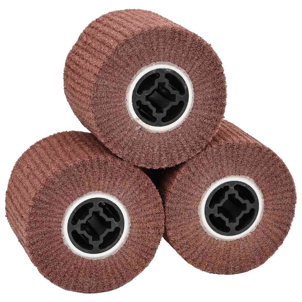 Vidaxl rodillos de lijado 3 uds marrón 12 x 12 x 10 cm fibra sintética