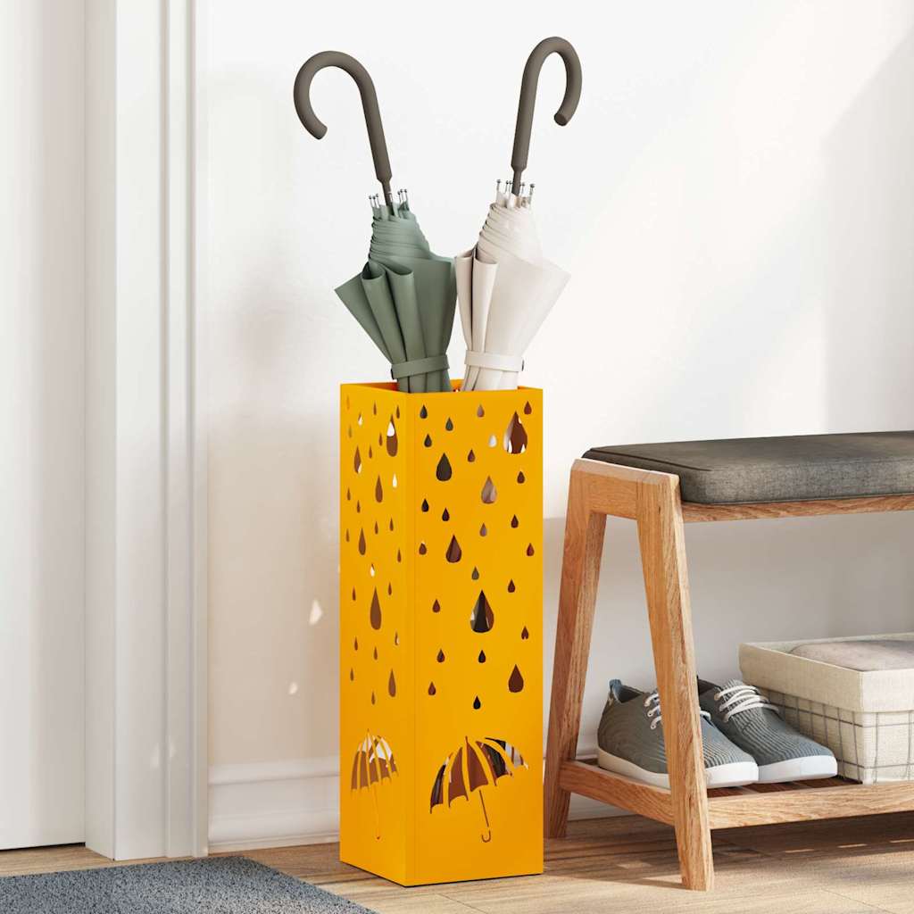 Ombrello Vidaxl standard giallo senape 15,5 x 15,5 x 49 cm in metallo