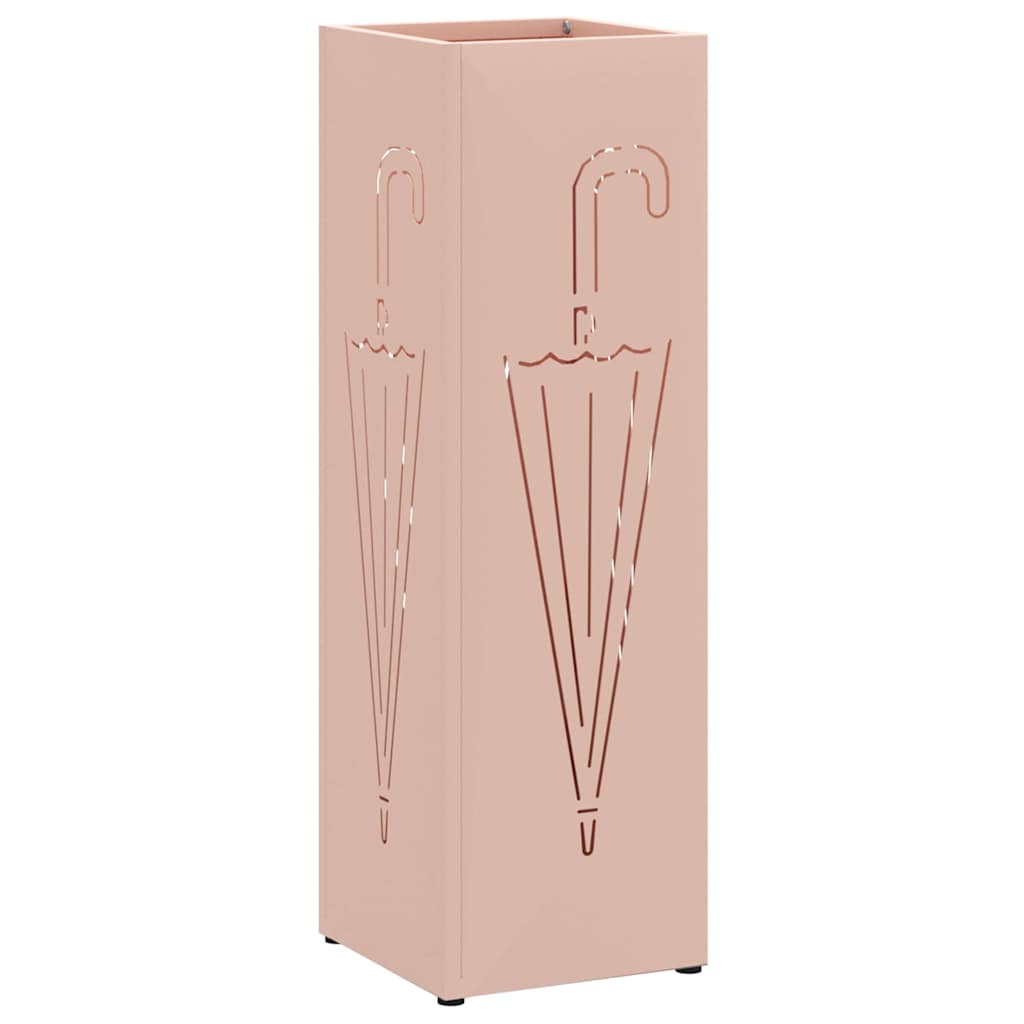 Portaombrelli Vidaxl con contenitore rosa 15,5 x 15,5 x 49 cm in metallo