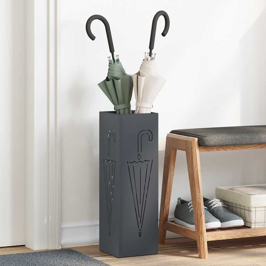 Ombrello Vidaxl standard antracite 15,5 x 15,5 x 49 cm in metallo