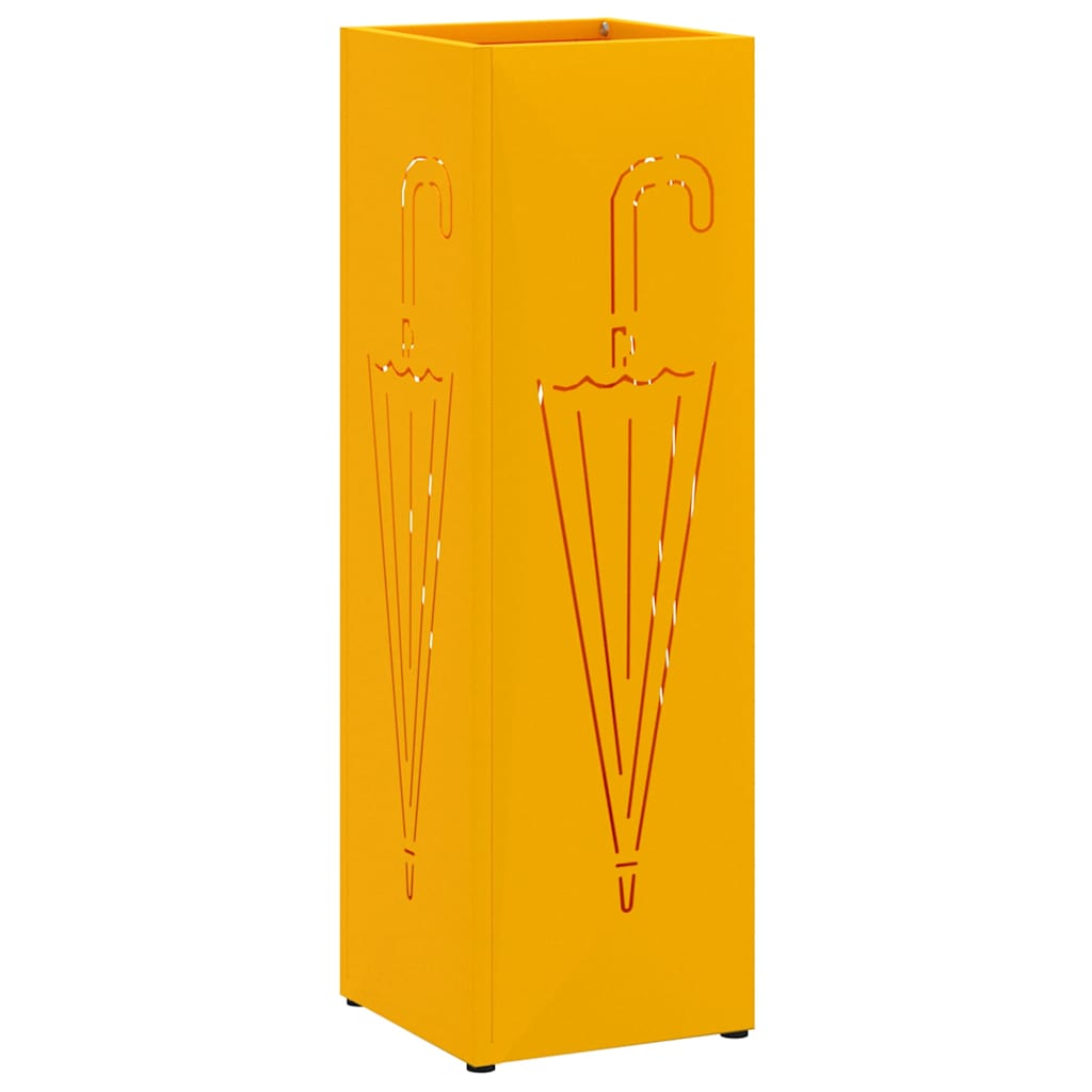 Vidaxl paraplu standaard mosterdgeel 15,5 x 15,5 x 49 cm metaal