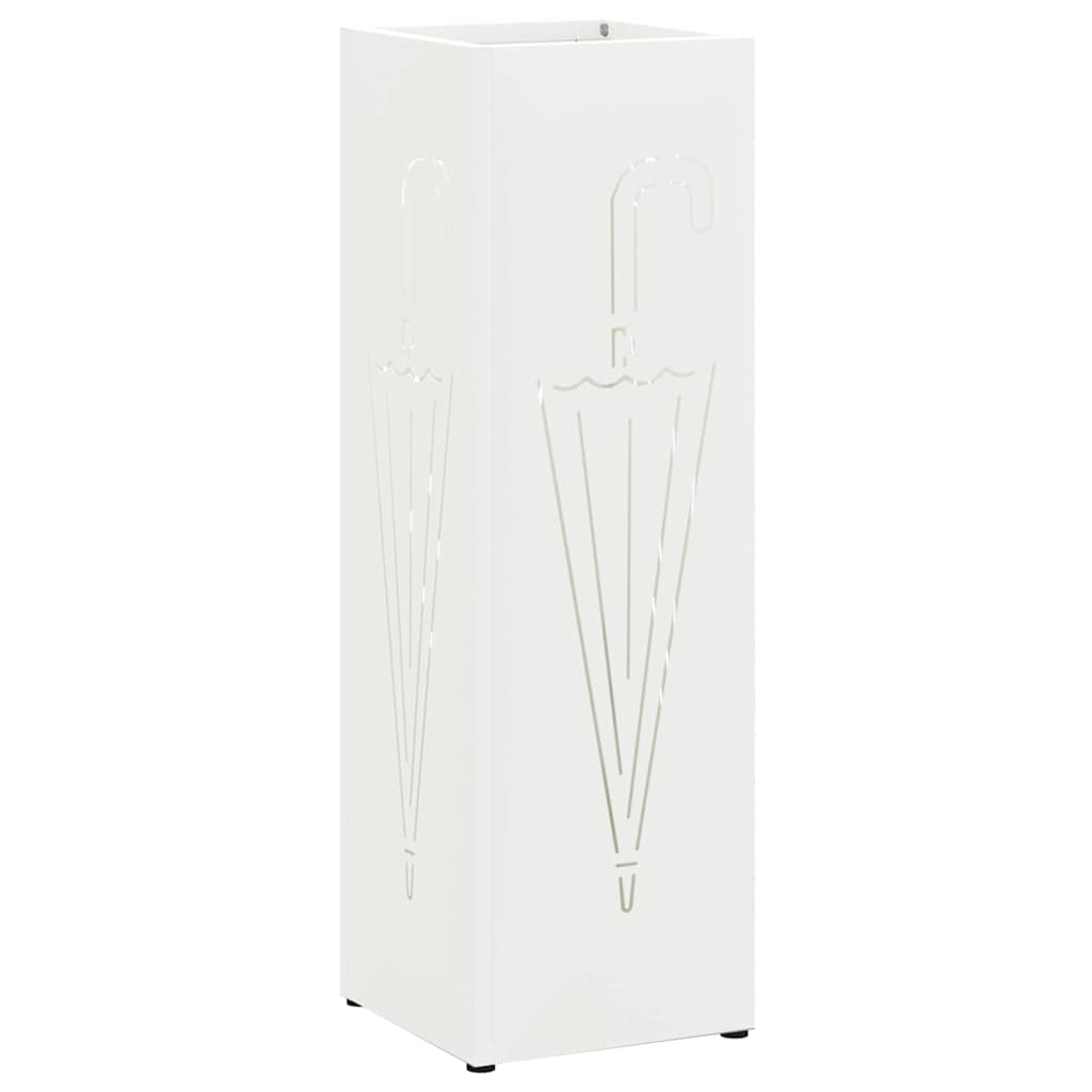 VidaXL paragüero con almacenamiento blanco 15,5 x 15,5 x 49 cm metal