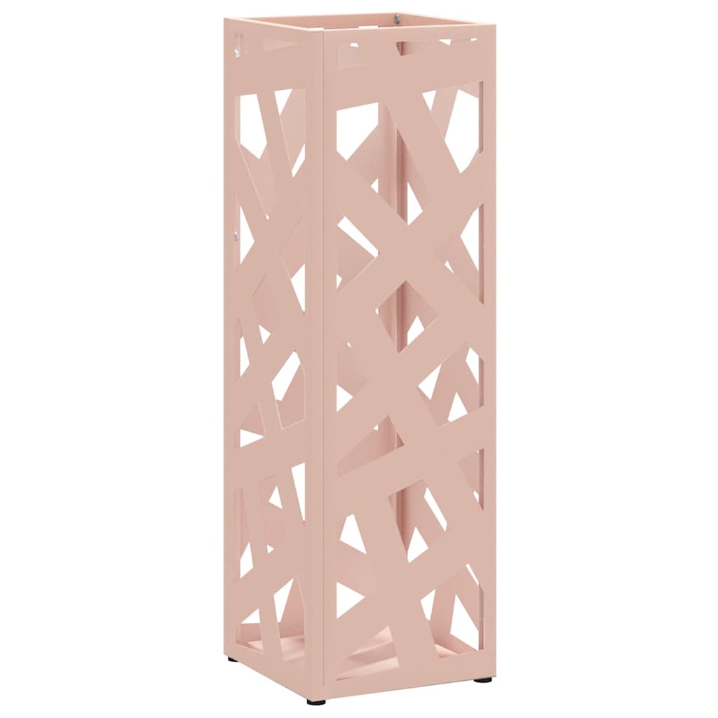 Portaombrelli Vidaxl con contenitore rosa 15,5 x 15,5 x 49 cm in metallo