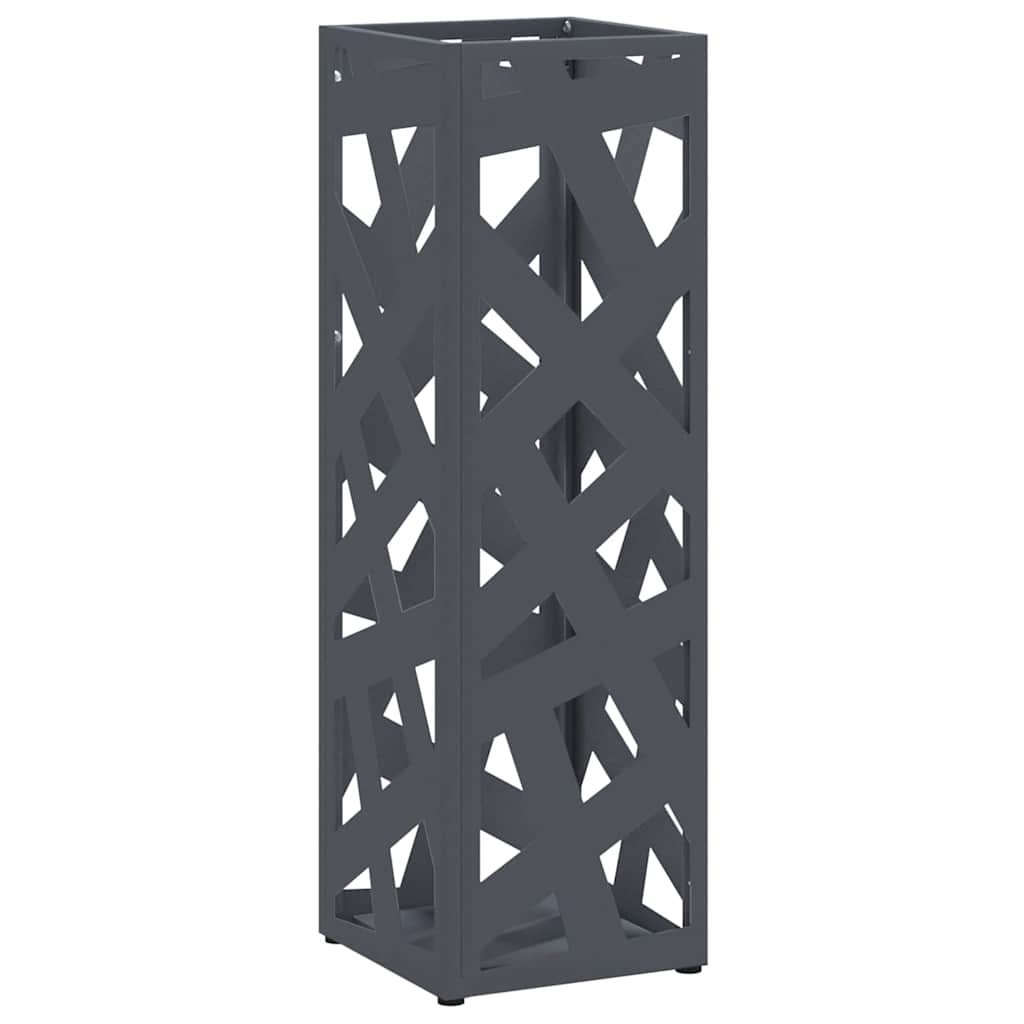 Vidaxl paraplu standaard antraciet 15,5 x 15,5 x 49 cm metaal