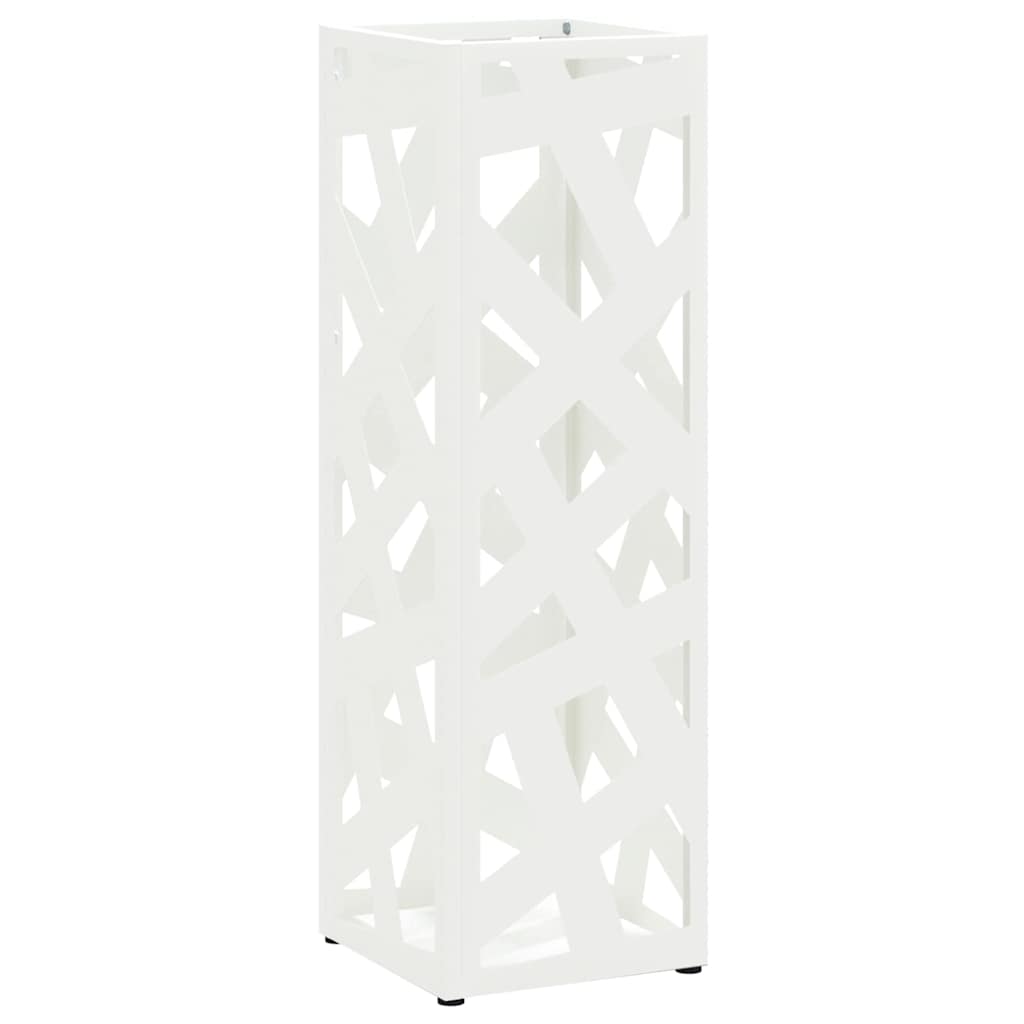 Vidaxl paraplu standaard met opslag wit 15,5 x 15,5 x 49 cm metaal